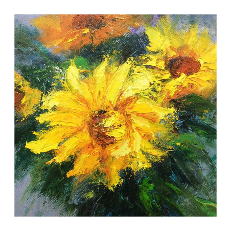 【双十二】白雪 《向日葵》 布面油画职业画家