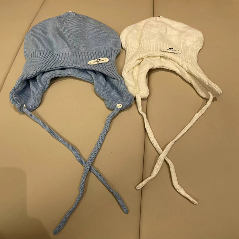 婴儿帽子秋冬季6-12个月护耳儿童针织帽冬天男女宝宝毛线帽1-2岁