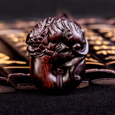 滑氏红木 小叶紫檀貔貅手把件白菜 知足汽车挂件 红木吊坠工艺品