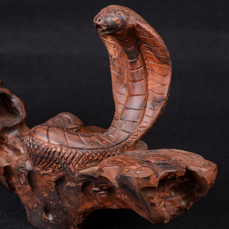 2.31kg 木香阁精品 2020 根雕眼镜蛇摆件