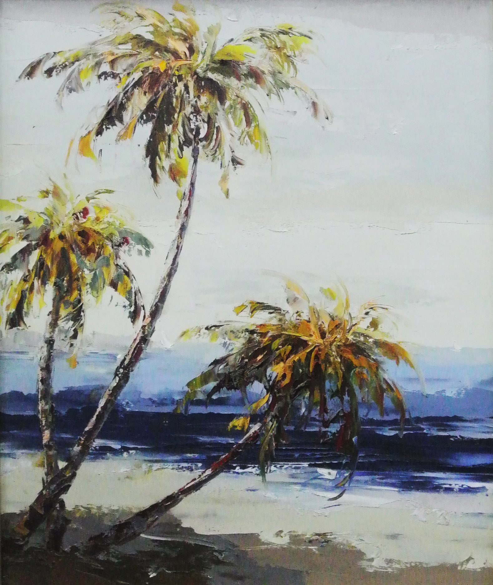 白雪《椰树之风》原创 布面油画