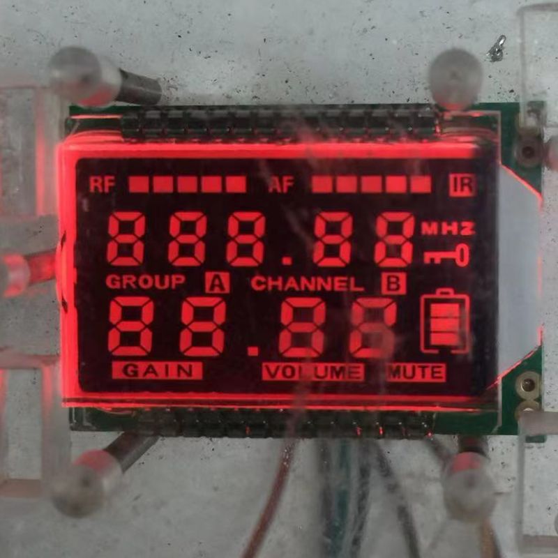 串口LCD液晶显示段码点阵模组黑底红白黄模麦克风手咪屏定制LCM