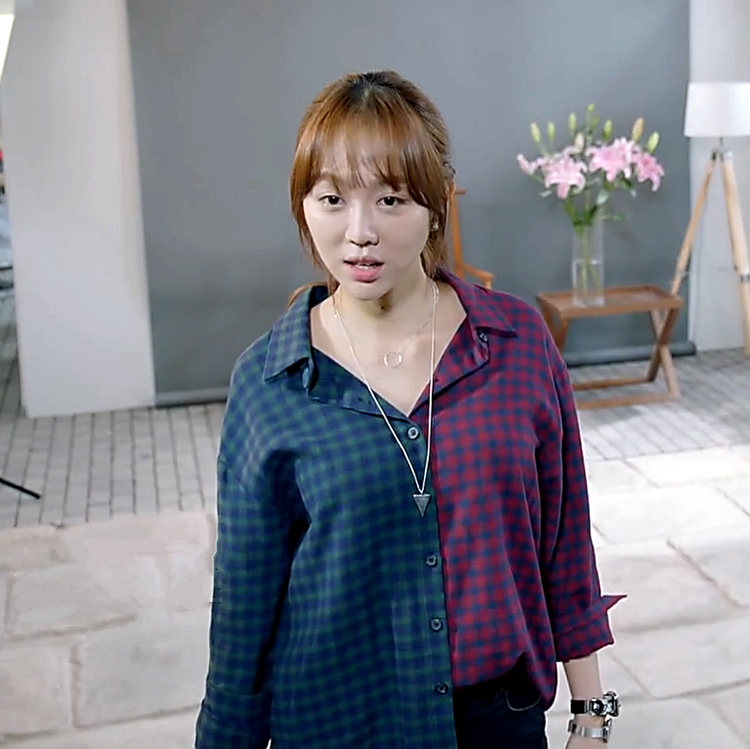 亲爱的她们顾嘉一姜妍同款格子长袖衬衫