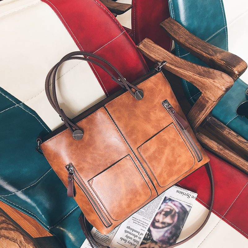 2019 new pattern Europe and America fashion Female bag Retro Handbag lady Bag One shoulder Inclined shoulder bag zipper Bagin the Leather/Lady bags/Men's bag, Ms. bags category - from Buy2taobao.com to provide professional Taobao agent buy service