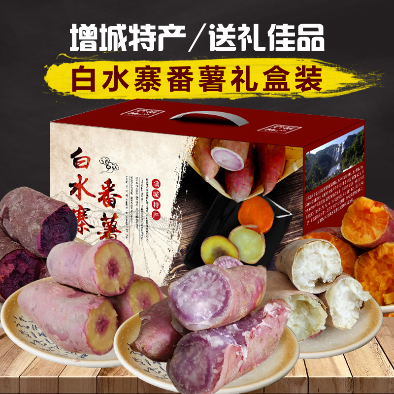 一点红番薯花心紫薯红著新鲜紫署地瓜红薯红心番薯增城特产礼盒装