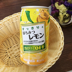 日本进口饮料 桑戈利亚蜂蜜柠檬味饮料罐装果汁饮料350g 5747