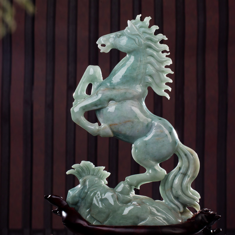 源头好货-翡翠倾城 《马到功成》翡翠摆件 整体5100g