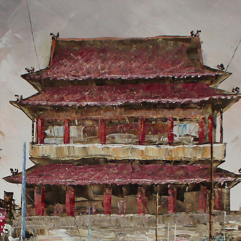 【双十二】邹志兴《美丽老北京03》大尺寸布面油画