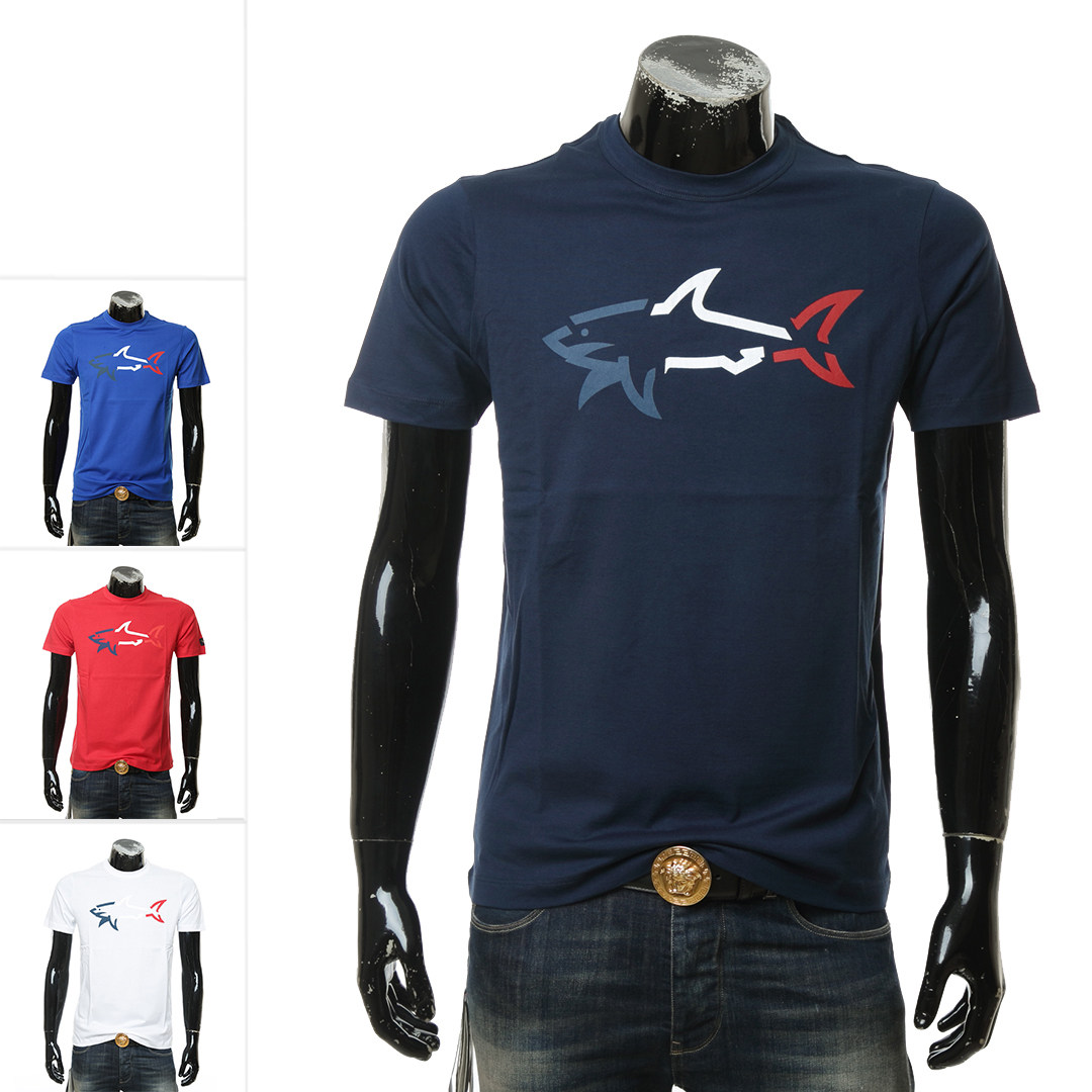 正品 paul shark 鲨鱼 男士时尚休闲百搭短袖圆领t恤 21411040