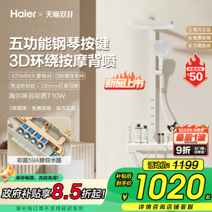 Haier/海尔按摩背喷淋浴器花洒套装家用高级卫浴增压大顶喷T10w
