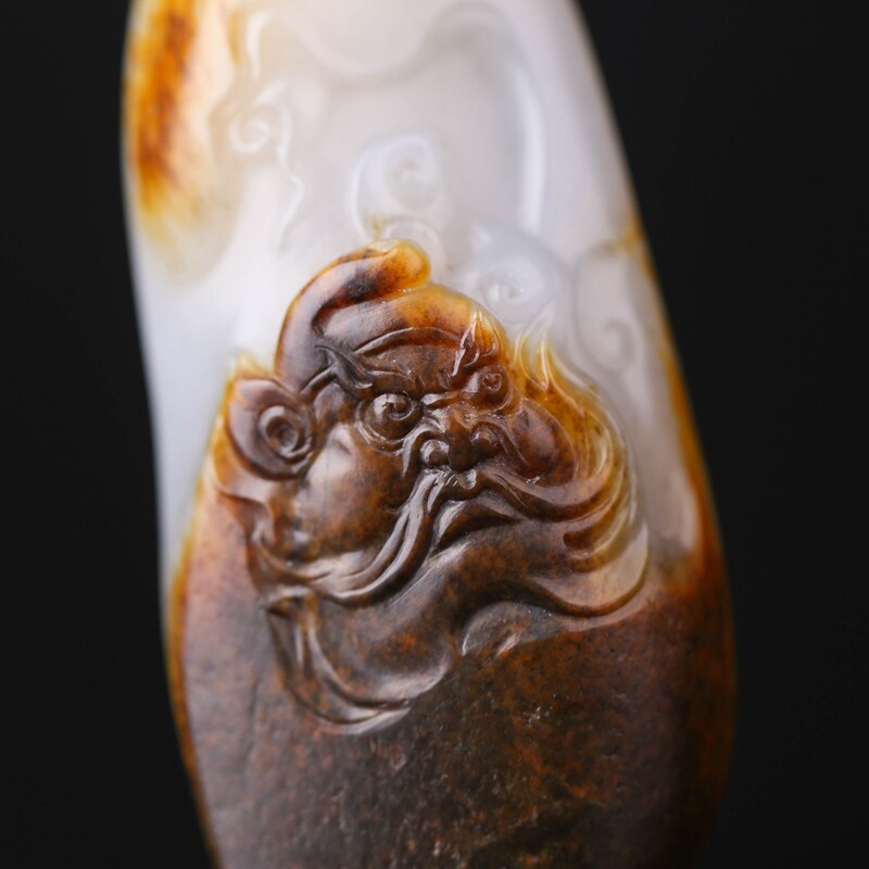 【即拍即得】中国玉石雕刻大师范德龙作品 和田玉钟馗挂件 53.50g