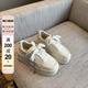 【TFM】休闲鞋女2024年新款松糕厚底小白鞋真皮系带轻便运动板鞋