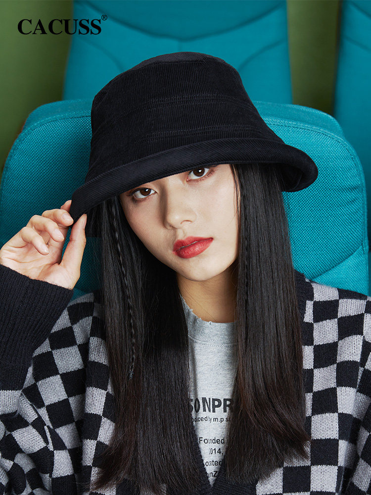 cacuss渔夫帽秋冬新款女大头围日系显脸小圆脸适合的帽子冬季盆帽