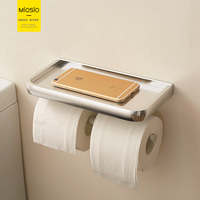 太空铝卫生间纸巾盒洗手间厕纸架挂式厕所卷纸架免打孔卫生纸架