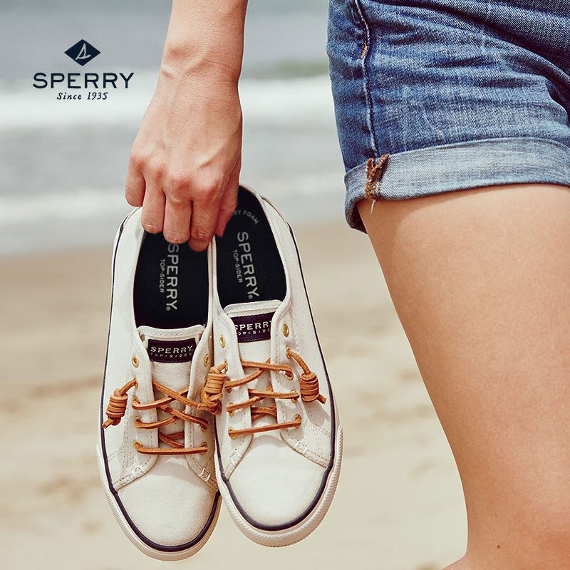 sperry/斯佩里19新品女鞋 个性雷根结系带休闲舒适帆布鞋