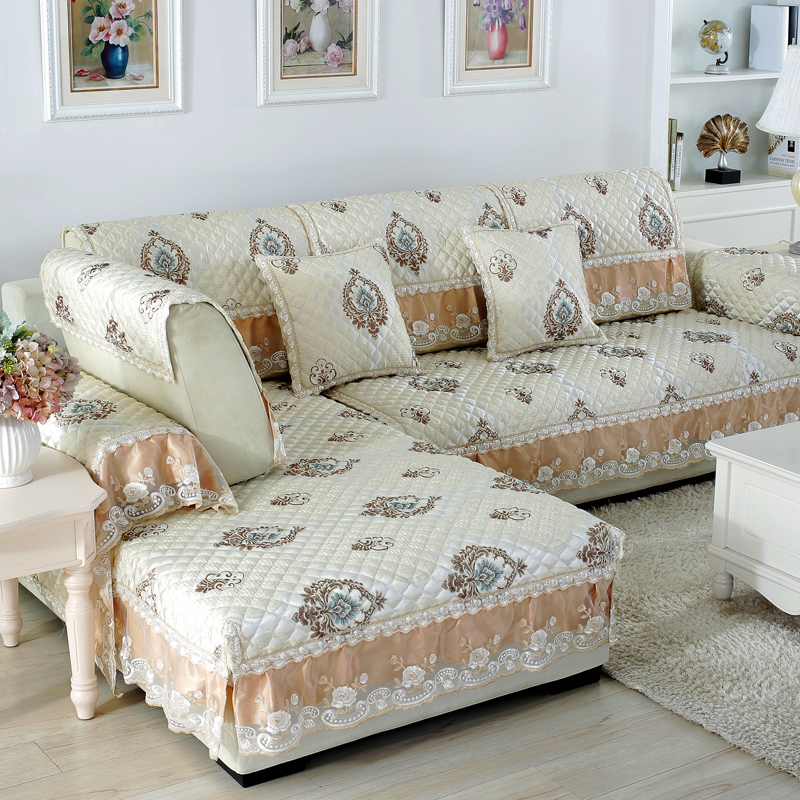 欧式布艺四季通用沙发垫子客厅简约现代全包布艺盖沙发套罩靠背垫