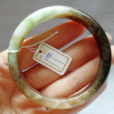 收藏南阳老坑天蓝独山玉扁条手镯天然玉石独玉镯子内径附证手饰