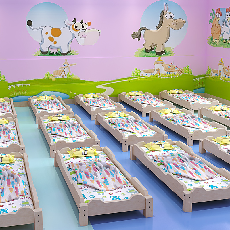 托管床幼儿园床专用儿童实木床小学生午休床叠叠午睡床加固陪睡床