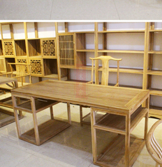 免漆老榆木书桌实木书法桌新中式书桌椅画案办公桌仿古禅意茶桌