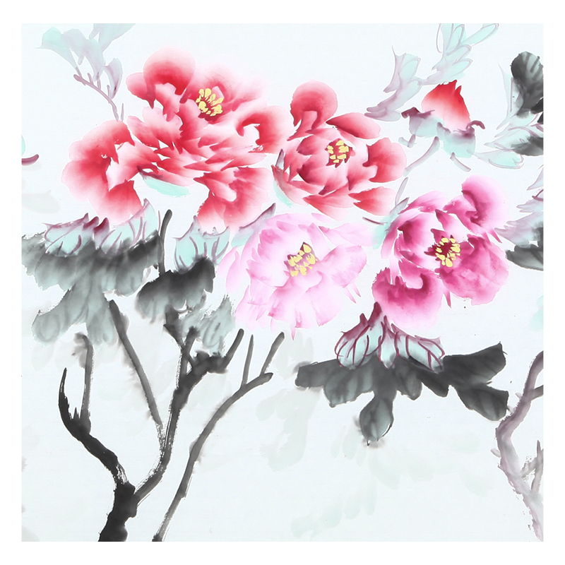 胡宏源《国色天香》著名花鸟画家