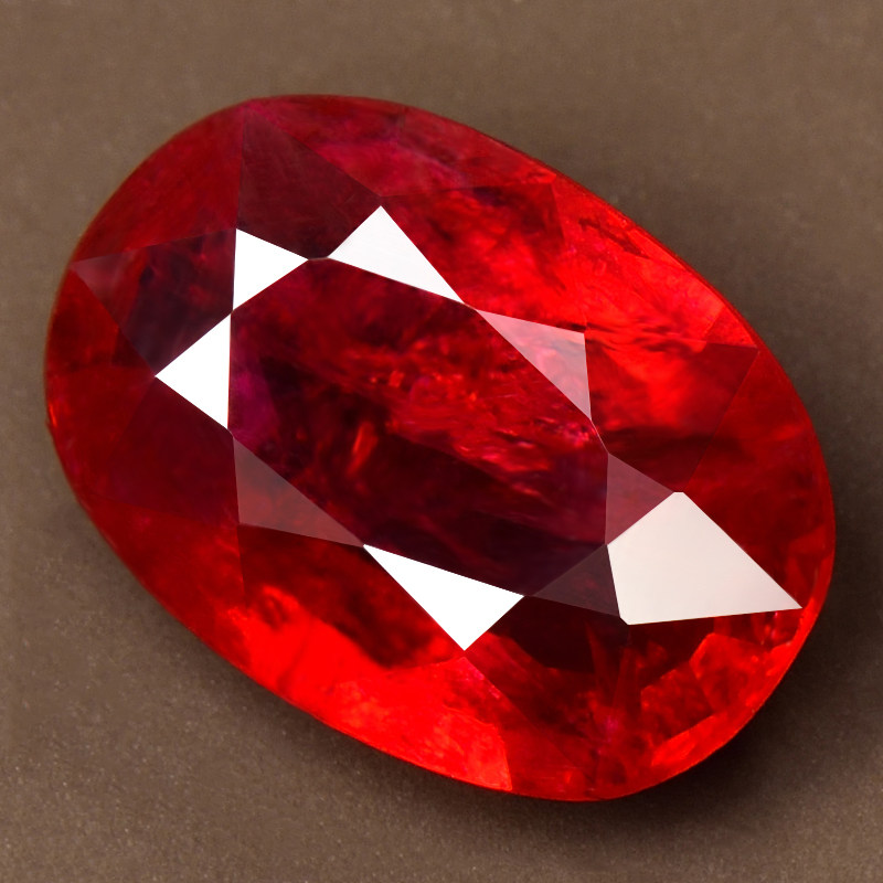 1.08克拉天然红宝石火彩好颜色靓国际aigs证书