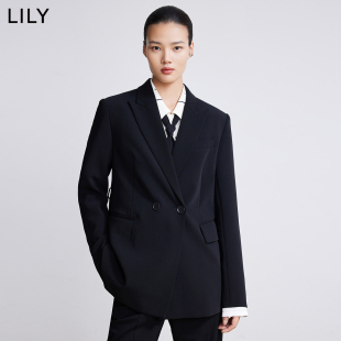 【商场同款】LILY2022春新款女装设计感可脱卸袖口假两件西装外套