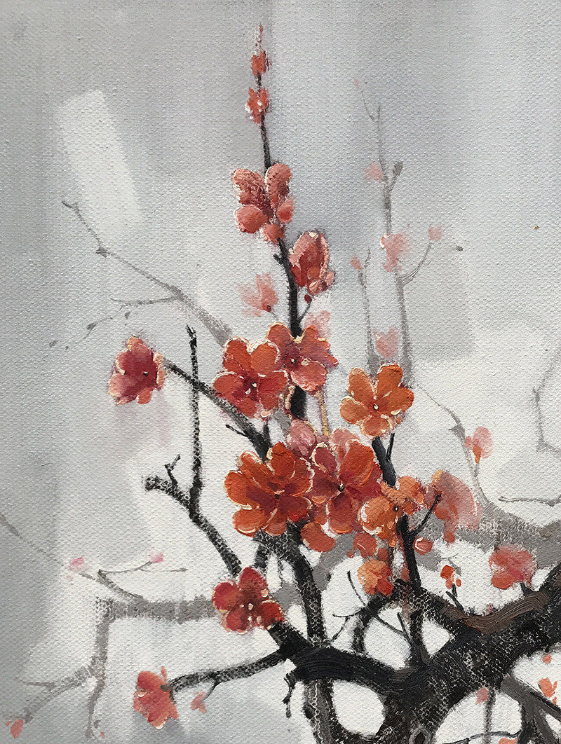 吴永松《梅》 油画作品
