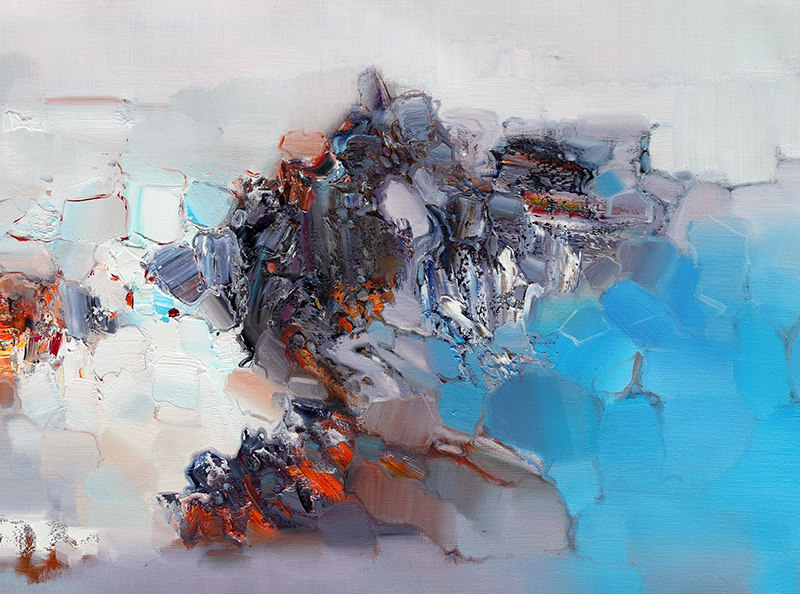 【直供周】许斌《层林尽染》 油画作品60x160cm