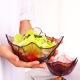 紫色玻璃碗四方碗家用水果碗餐厅酒吧干果盘蔬菜沙拉碗餐具凉菜盘