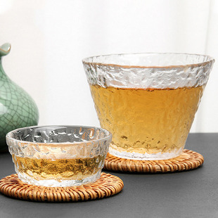 初雪锤纹玻璃杯大号果酒杯不规则小茶杯品茗杯家用水杯茶杯