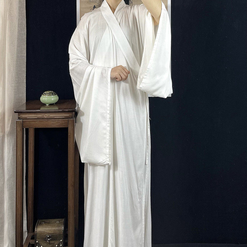 青云霓裳原创汉服广袖长中衣交领男女同款圆领袍道袍内搭棉麻现货