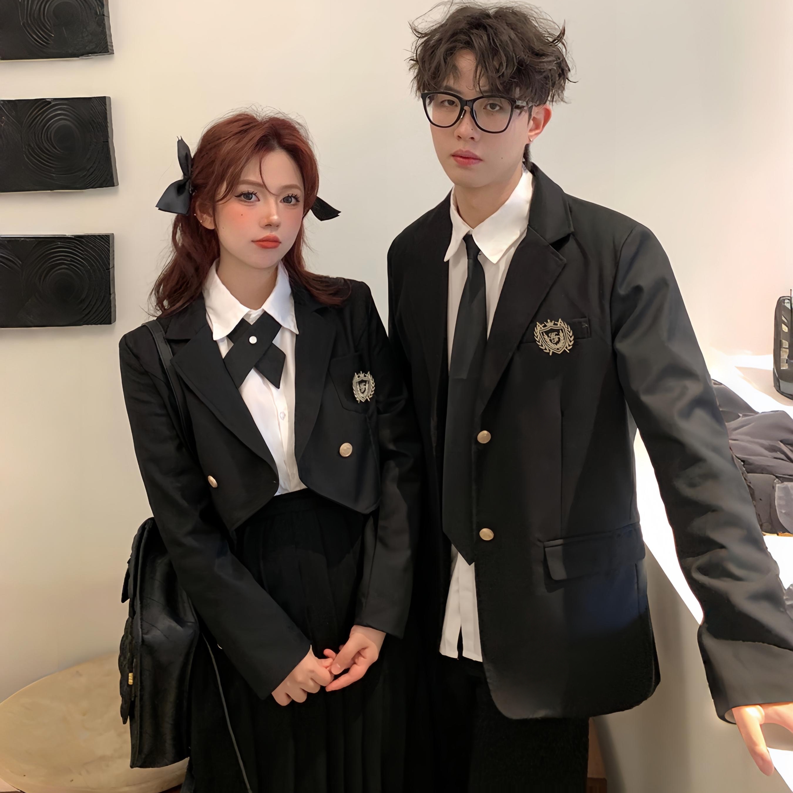 韩版学院风高中生英伦校服初中学生春季运动会演出服毕业班服套装