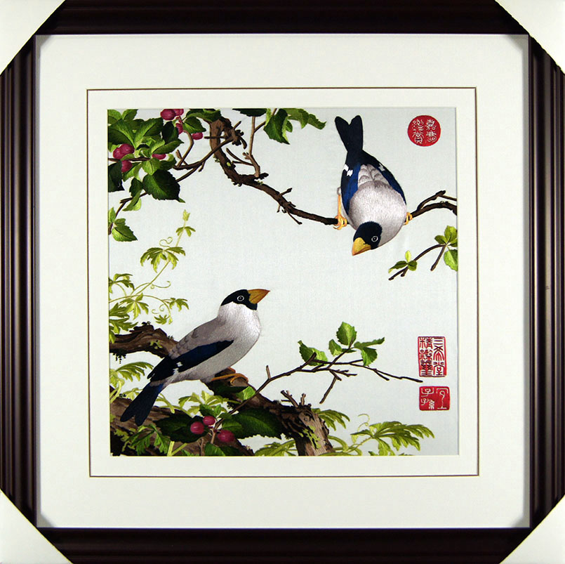 苏绣《郎世宁花鸟》 单面绣