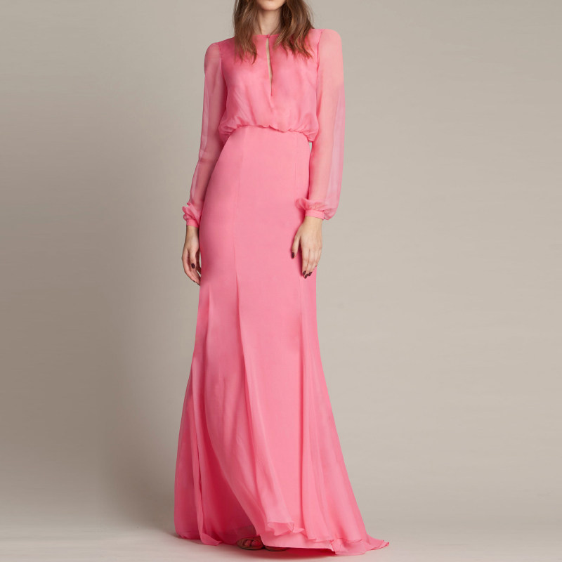 曲婉珈美自制店的优惠券大全—气质别致连衣裙轻奢女装高级感粉色长袖