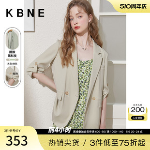 薄款西装外套女含醋酸小个子设计感上衣kbne2023夏季新款流行西服
