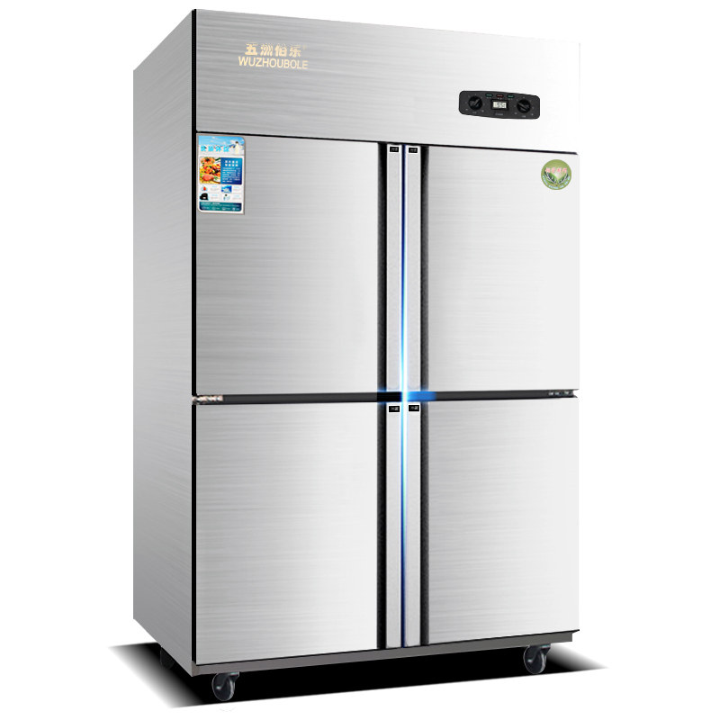 五洲伯乐不锈钢四门冰柜商用厨房冰箱商用大容量双温冷柜冷藏冷冻