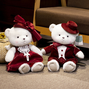 压床娃娃一对结婚礼物新款高档泰迪熊床上小兔子玩偶公仔毛绒玩具