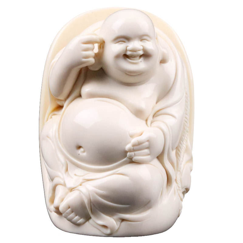 【义拍】 猛犸象牙笑佛摆件 哈笑连连 89.77g 佛法加持