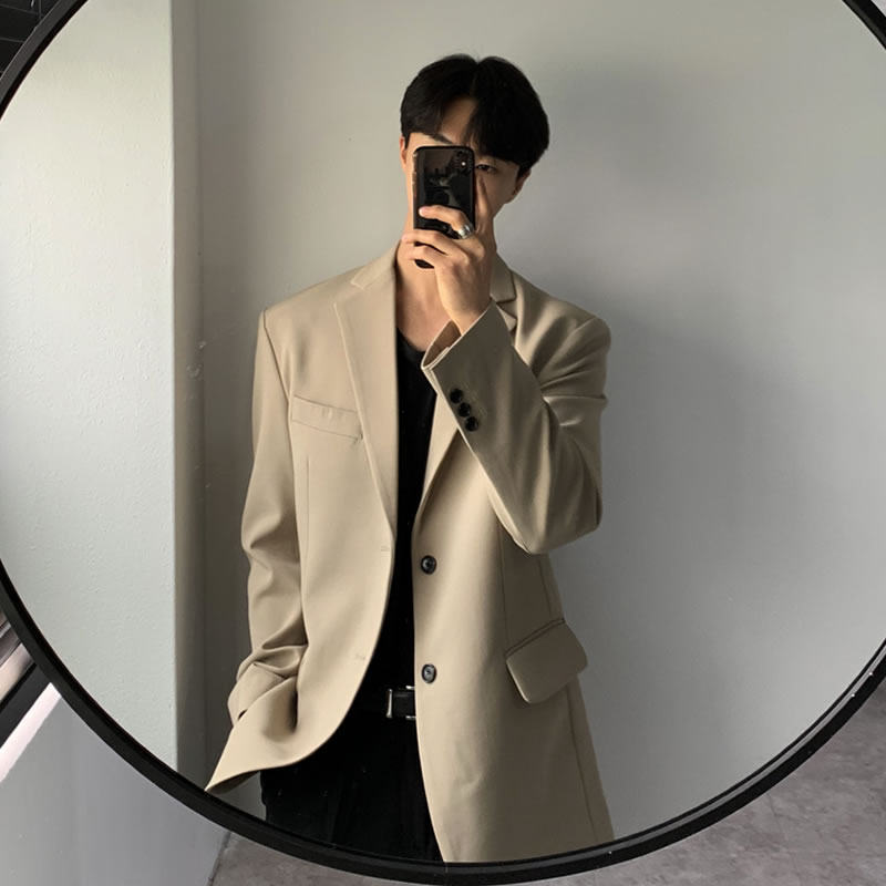 休闲西装外套男韩版潮流痞帅西服男士帅气港风宽松潮上衣单件百搭