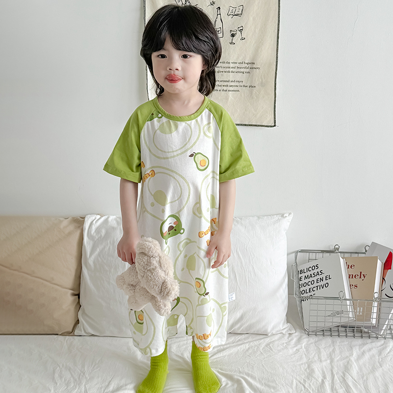 儿童连体睡衣夏季薄款宝宝纯棉空调服