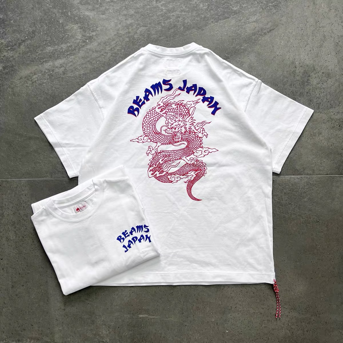 BEAMS JAPAN 24SS Original Collection 日产龙年印花红绳短袖T恤