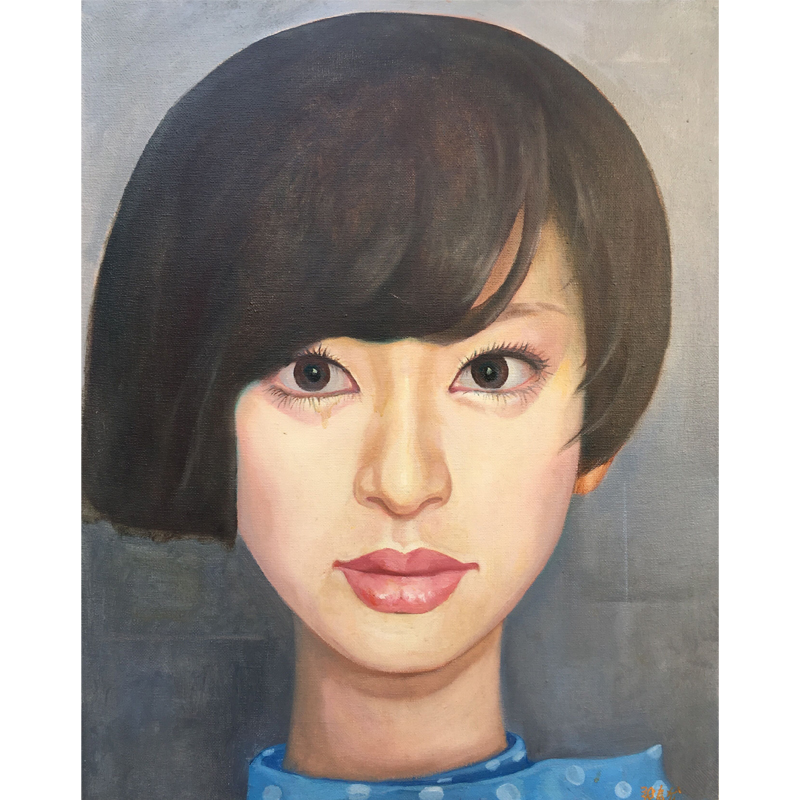 匿名《短发女孩》大尺幅布面油画 100cmx80cm