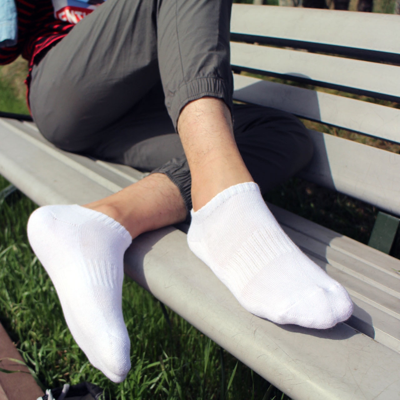 纯棉男士春夏季毛巾底厚船袜白袜子运动短袜篮球袜防臭透气吸汗