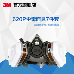 3M面具620P尘毒面具七件套6200防毒面罩防护面具化工喷漆防尘中号