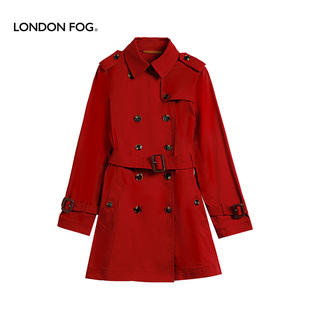 伦敦雾春季时尚英伦风衣女收腰显瘦高级感中款双排扣休闲大衣外套