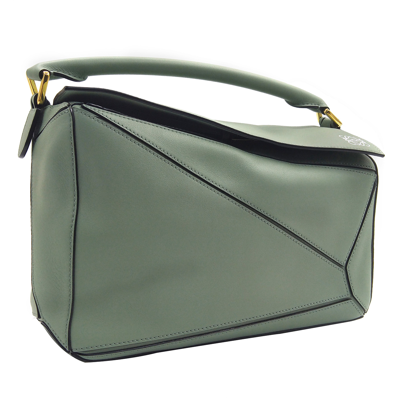 [9.9新]罗意威loewe绿色牛皮医生几何包未使用