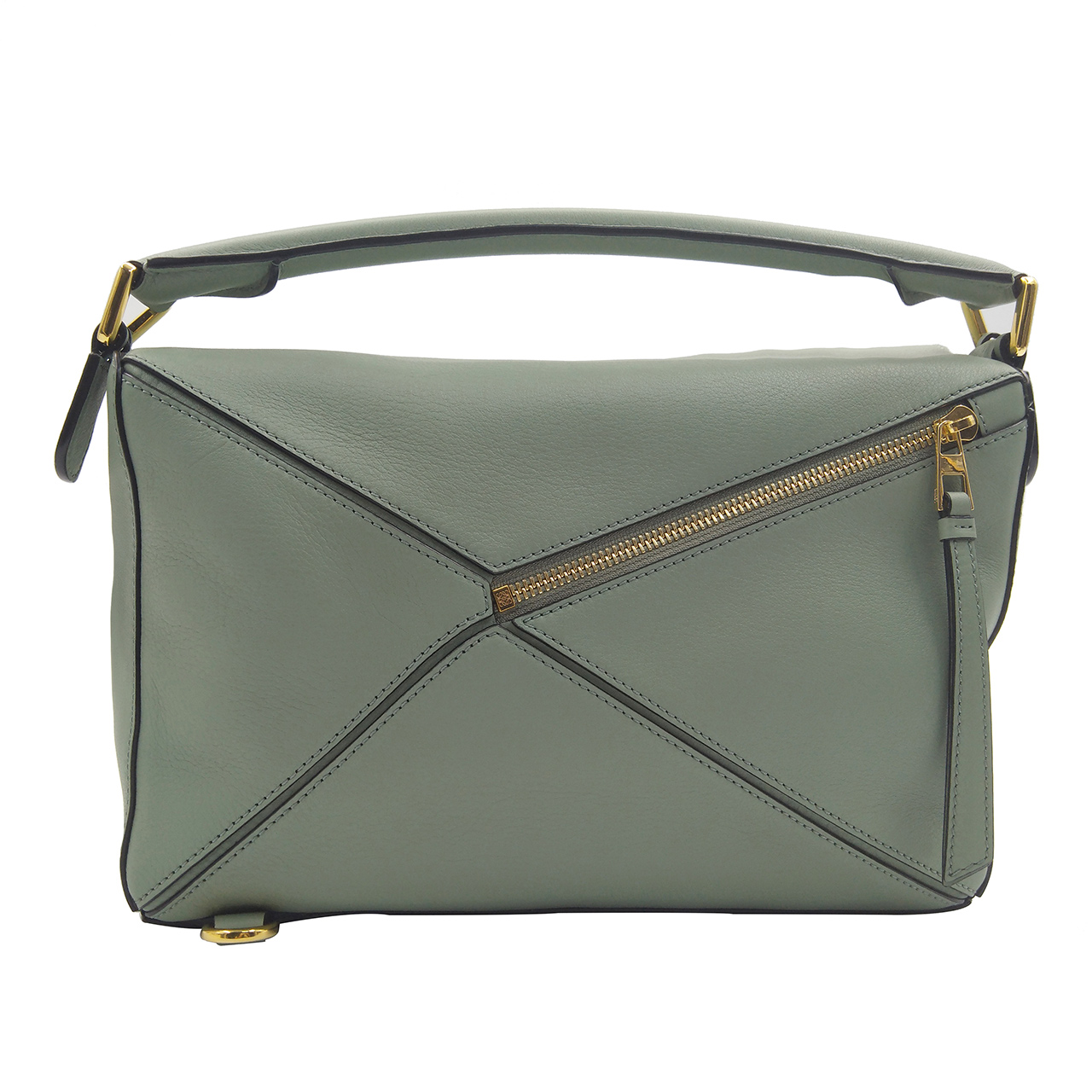 [9.9新]罗意威loewe绿色牛皮医生几何包未使用