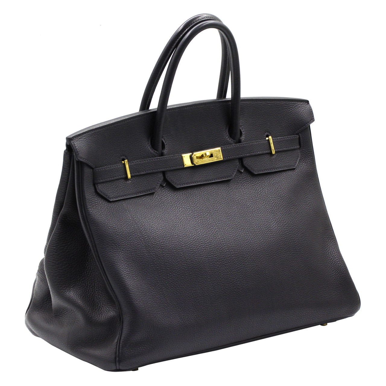 [9.5新]爱马仕hermes女士黑金birkin40手提包