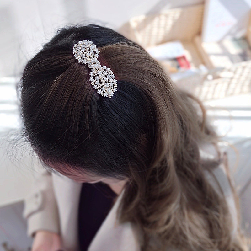 高端发夹刘海夹头顶一字夹小号精致发量少紧前额夹子顶夹发卡水晶