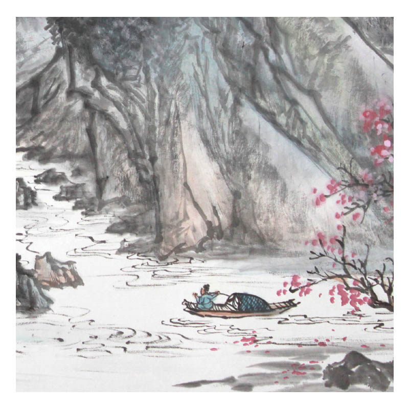 张锋《桃花源记》六尺水墨山水